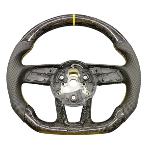 Volante Deportivo de Cuero y Fibra de Carbono para <span class=keywords><strong>Audi</strong></span> A3/A4/A5/A6/<span class=keywords><strong>A7</strong></span>/A8/S3/S5/S6/S7/RS3/RS4/RS5/RS6/RS7/TT/TTRS (<span class=keywords><strong>2018</strong></span>-2019) LED - Product Image 4