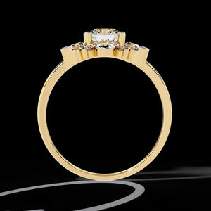 Bague moderne en diamant de laboratoire de 0,60 carat, taille brillant, certifiée IGI, bande en or 10K-18K, bague de fiançailles moderne en provenance d'Inde - Product Image 6