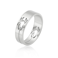 Mode évider araignée en acier inoxydable anneau Hip Hop Punk 6MM large bagues pour hommes femmes Halloween fête bijoux