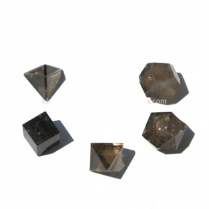 High Quality Smoky Quartz <b>Crystal</b> <b>Set</b> Feng Shui Style Hand-Carved Platonic Solids Natural Stone with Engraving for Healing - Product Image 1
