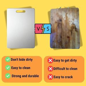 Ensemble de planches à découper en acier inoxydable, 3 pièces, rectangulaires, antibactériennes, compatibles lave-vaisselle, pour usage en cuisine - Product Image 4