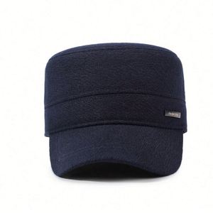 2025 New Arrival Warm Fleece Lining Winter <b>Flat</b> Top Baseball <b>Cap</b> Outdoor Travel Casual Thickened Captain for <b>Men</b> - Product Image 3
