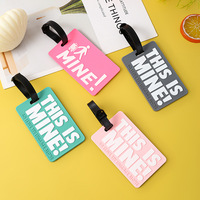 Étiquette de bagage antivol en PVC souple Lattis, motif lettres, couleur personnalisable, style simplicité urbaine pour avion