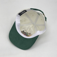 Casquettes de baseball en velours côtelé à 5 panneaux, design imprimé et brodé, non structurées, style 'Dad Hat', visière légèrement courbée, style bicolore, Business