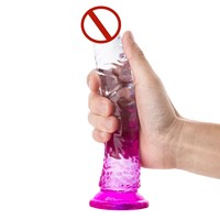 Dildo réaliste transparent à ventouse, étanche en TPE - Matériau sûr et écologique, jouet sexuel pour la masturbation féminine