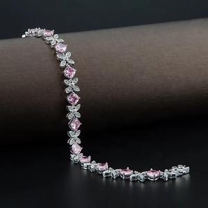 Customized Luxury 925 Silver Cubic Zircon <b>Flower</b> Yellow Zircon Ice Cut <b>Bracelet</b> CZ Women Wedding Jewelry - Product Image 3