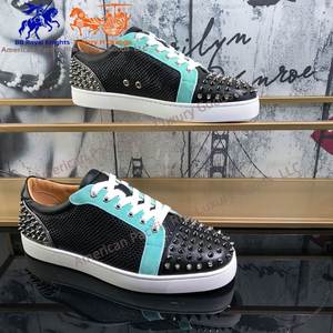 Chaussures décontractées rétro de marque pour hommes et femmes, légères, en cuir véritable, avec doublure de luxe et paillettes, style Louboutin - Product Image 3