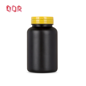 Emballage pharmaceutique personnalisé en flacon capsule noir 250 ml en plastique HDPE pour produits de santé, médicaments, pilules avec bouchon à vis - Product Image 2