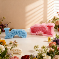 Valentinstag LOVE Kerzen- & Kuchenbackform aus Silikon - Hitzebeständige Umweltfreundliche DIY-Dekorationsform