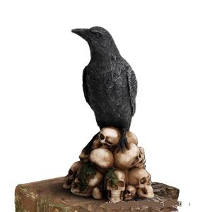 งานประติมากรรมเรซิ่นรูปสัตว์สไตล์ดาร์กสุดลึกลับ แมว-อีกา สำหรับตกแต่งบ้าน ของขวัญวันหยุด - Product Image 5