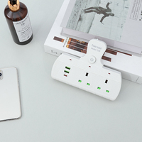 NOUVEAU Interrupteur Mural ABS de Haute Qualité avec 2 Prises et 2 Ports USB-A, 1 Port Type-C, 10A AC100-250V, Rallonge UK