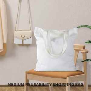 Sac fourre-tout pour sublimation et marquage à chaud, toile vierge, sac d'épicerie réutilisable en polyester, panier à légumes en vinyle fait main pour DIY - Product Image 3