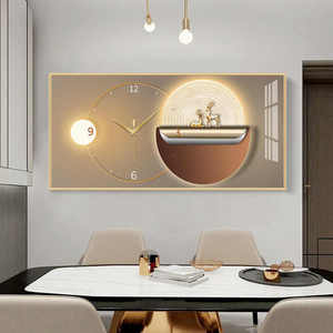 Tùy Chỉnh Bán Buôn Bức Tranh Nhà Kim Loại Nghệ Thuật Hiện Đại Lớn Sang Trọng 3D Trang Trí Nội Thất Bắc Âu Đồng Hồ Treo Tường - Product Image 2