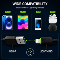 Kabel USB A ke 8PIN Double Pony 2A Pengisian Cepat Sinkronisasi Data Tahan Banting 10000+ Kali Tekuk Tahan Lama Cocok untuk Kabel Pengisian iPhone