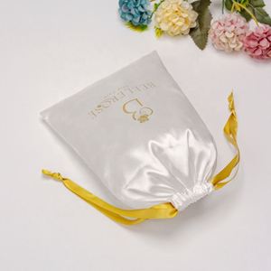 Wholesale Custom Logo Fashion Satin Jewelry Dust <b>Pouch</b> <b>Drawstring</b> Bag - Product Image 4