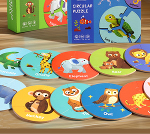 Casse-tête d'association d'animaux en bois pour enfants en gros jeu de société éducatif pour l'entraînement <span class=keywords><strong>interactif</strong></span> à la logique de concentration - Product Image 6