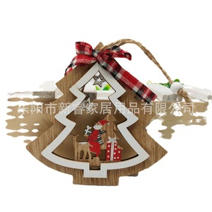 Adorno navideño de madera con forma de arco, decoración colgante para el hogar, estilo rústico, diseño de Feliz Navidad - Product Image 5