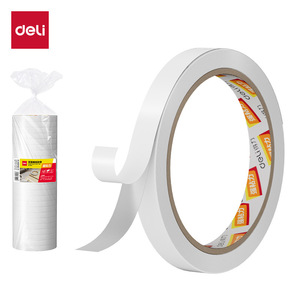 Cinta Adhesiva de Papel de Algodón de Doble Cara Deli, 12 mm x 10 yardas, 80 micras, Blanca, para Oficina y Estudiantes, 24 Rollos por Bolsa - Product Image 1