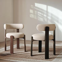 Chaises de maquillage à dossier simple couleur noyer, chaises de salle à manger en bois massif pour salle à manger