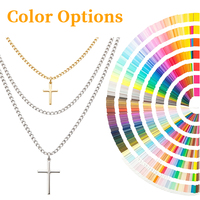Collier pendentif croix personnalisable avec gravure, crucifix creux Jésus, collier religieux pour hommes et femmes, cadeau de baptême, bijoux