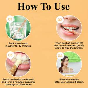 1 paquet de Siwak Al-Falah : Miswak (brosse à dents naturelle traditionnelle) pour des gencives saines, 8 pouces, emballage sous vide OEM et ODM - Product Image 3