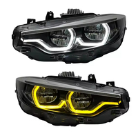 Feux avant LED pour BMW M3 F80 M4 F82 F83 Série 4 F32 F33, anneaux lumineux bicolores, boîtier noir, ensemble complet de phares avant