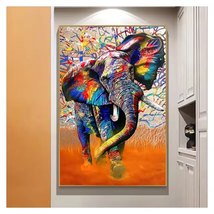 Pósteres <span class=keywords><strong>de</strong></span> <span class=keywords><strong>Arte</strong></span> Graffiti Modernos y Coloridos, Impresiones <span class=keywords><strong>de</strong></span> Elefantes Africanos Salvajes, <span class=keywords><strong>Arte</strong></span> <span class=keywords><strong>de</strong></span> Pared para Sala <span class=keywords><strong>de</strong></span> Estar con Accesorios para Colgar - Product Image 3