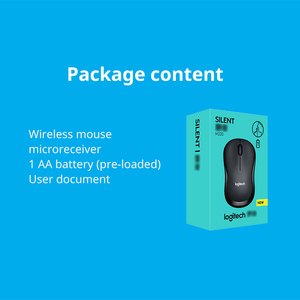 Logitech Chuột không dây có thể sạc lại chơi game USB quang học Mini 2.4GHz đối xứng im lặng câm màu đen chính thức M220 - Product Image 6