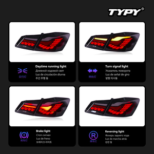 ไฟท้าย TYPY สำหรับรถยนต์ Honda Accord รุ่นที่ 9 ปี 2014-2015 แบบ LED ลายเกล็ดมังกร พร้อมไฟเลี้ยวแบบไล่ระดับ - Product Image 4
