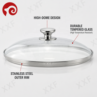 Couvercles en verre trempé High Dome G Type Sandblast Pièces de batterie de cuisine essentielles