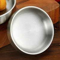 Bol de cuisine coréen plat, épais, double couche, vaisselle en acier inoxydable 304, assiettes à dîner, plats à assaisonnement pour la cuisine