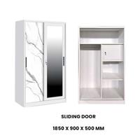 Armoire en acier à 3 portes, pliable, démontable, impression personnalisée, finition moderne éco-responsable avec revêtement en poudre, 2 tiroirs, meubles pour la maison