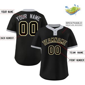 Maillot de baseball personnalisé avec votre nom, votre numéro, le nom de votre équipe, respirant, unisexe, pour adulte, col de baseball, en sergé. - Product Image 2