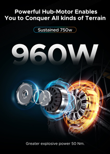Bicicleta Eléctrica <span class=keywords><strong>Engwe</strong></span> <span class=keywords><strong>Ep</strong></span>-<span class=keywords><strong>2pro</strong></span> de 750w, Potente, con Llantas Gruesas de 20 Pulgadas, Plegable y Portátil - Product Image 2