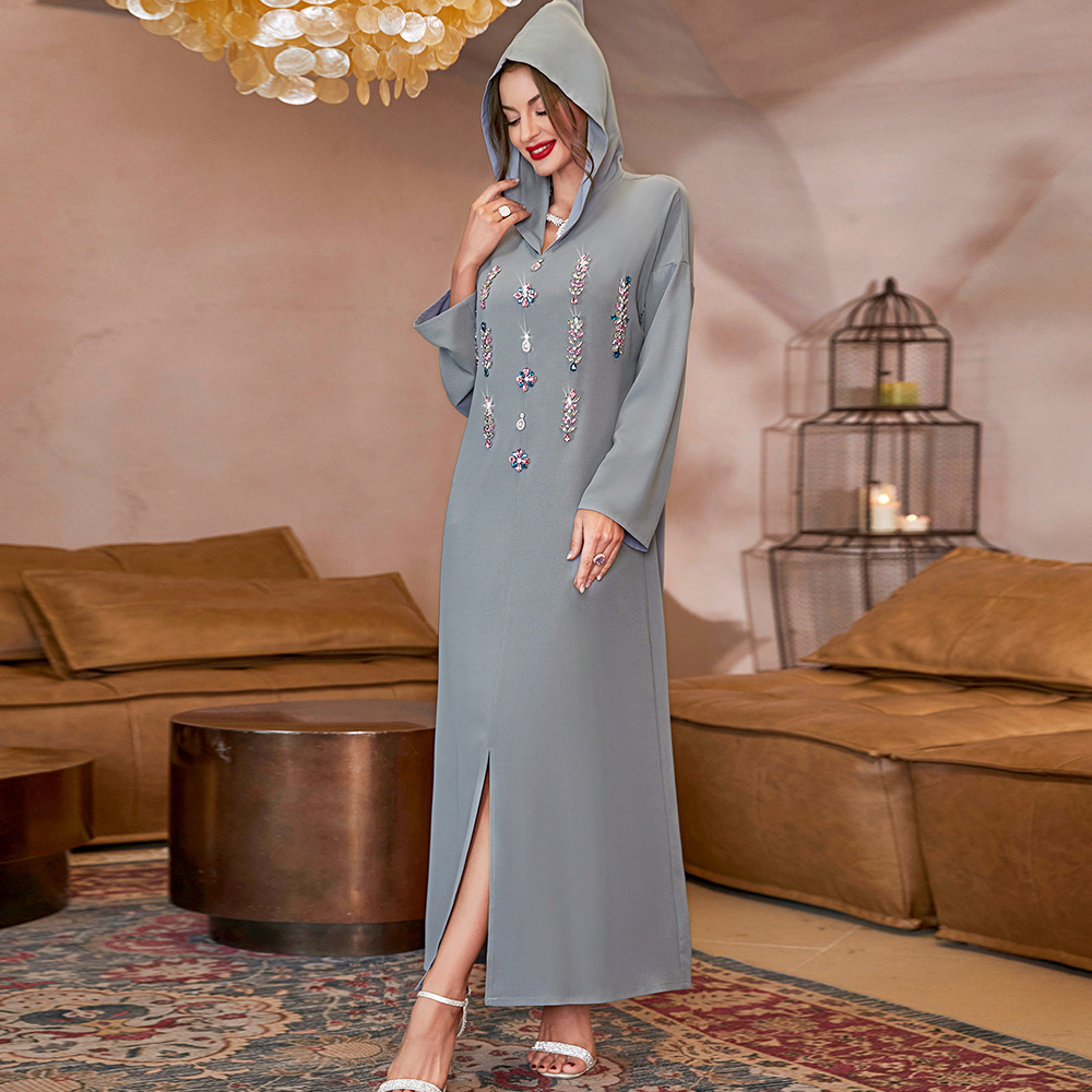 Shop Elegant Gray Crystal Beaded Maxi Muslim Graduation Dresses Shop Elegant Gray Crystal Beaded Maxi Muslim Graduation Dresses