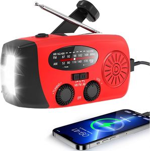 Portable <b>LED</b> <b>Flashlights</b> Outdoor Emergency Multifunction Solar Hand Crank Radio AM/FM/WB 2000mAh USB Power Bank Radio - Product Image 1