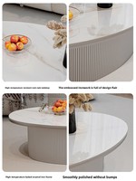 Table basse de salon de style français pour usage domestique, en quartzite couleur crème, design inspiré des designers, minimaliste et moderne, forgée