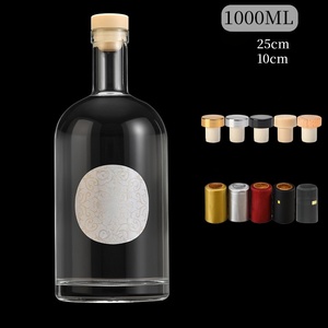 Bouteille en verre vide, écologique, transparente mate, avec bouchon en liège et tampon filtrant, pour Vodka, <span class=keywords><strong>Alcool</strong></span>, Whisky, Liqueur, Brandy, 100ml, 200ml, 375ml, 500ml, 750ml - Product Image 3