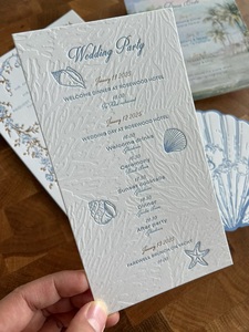 Carte de <span class=keywords><strong>menu</strong></span> d'invitation de luxe papier d'art personnalisé carte d'invitation typographique personnalisée carte de date en relief pour <span class=keywords><strong>mariage</strong></span> - Product Image 4