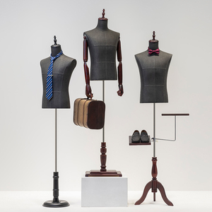 Costume magasin de vêtements Mannequin Rack noir modèle masculin demi-support de corps hommes costume présentoir avec pantalon rack et <span class=keywords><strong>porte</strong></span>-chaussures - Product Image 1