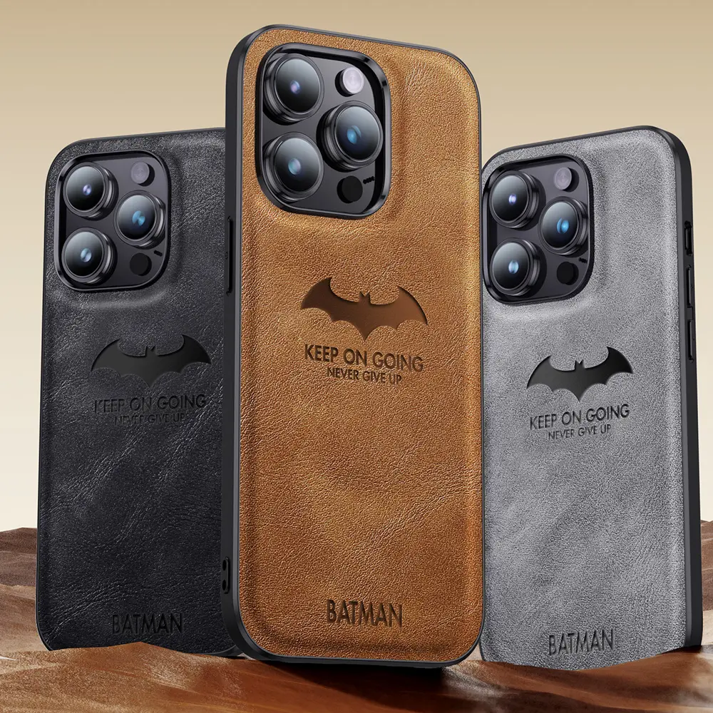 Luxo impressão 3D de alta qualidade PU Leather Deer phone Case para iPhone 15 14 13 Pro Max Mini X XS XR Silicone Phone Funda Cover
