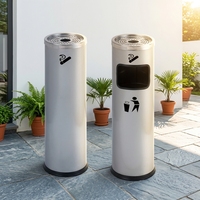 Cendrier métallique tendance, durable et résistant aux intempéries pour les allées de rue et les immeubles de bureaux – Poubelle à cigarettes fiable
