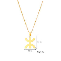 Colliers pendentifs en acier inoxydable avec symboles berbères africains, bijoux marocains