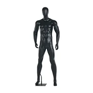 Hombre de pie Maniquíes negros Soporte de cuerpo completo Hombre Fibra de vidrio Hombres Deportes Maniquí de cuerpo completo