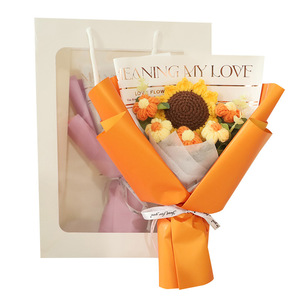 Crochet mô hình Hướng Dương Crochet hoa công cụ trang trí nhà hướng dẫn thực tế Hoa Sáng Tạo handmade kim dệt kim len hoa - Product Image 4
