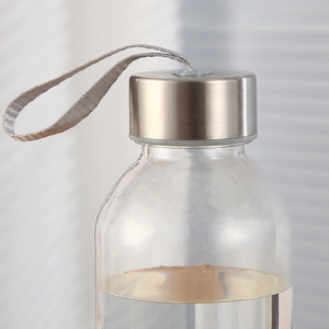 Bouteille d'eau transparente en plastique AS avec logo personnalisé et cordon de transport 300ml 400ml 500ml Bouteille à boire transparente portable - Product Image 2