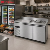Bar à salades réfrigéré pour la restauration commerciale PSG-1500 PSG-1800 Table de préparation de salades en acier inoxydable pour les magasins d'alimentation