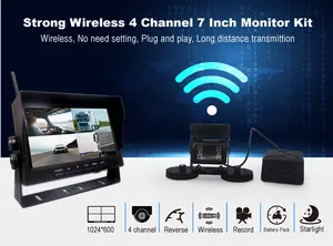 4CH ai BSD không dây Chiếu Hậu Xe Hệ thống camera với 4 cái máy ảnh và 10.1 inch DVR màn hình cho xe tải RV xe nâng