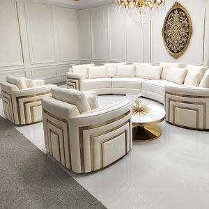 Set Sofa Modular 7-Kursi Mewah Berbentuk Lengkung dari Kain dengan Busa Berumbai untuk Furnitur Ruang Tamu yang Nyaman - Product Image 1