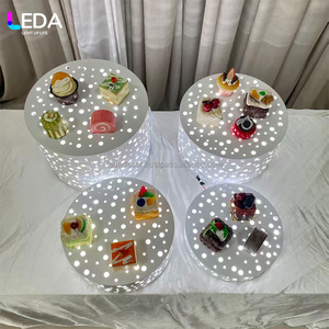 Support de présentation rond en métal LEDA pour desserts, buffet de traiteur, rehausseurs pour hôtel, mariage, décoration de fête - Product Image 3